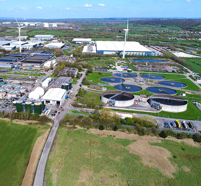Aerial view of Avonmouth water recycling centre